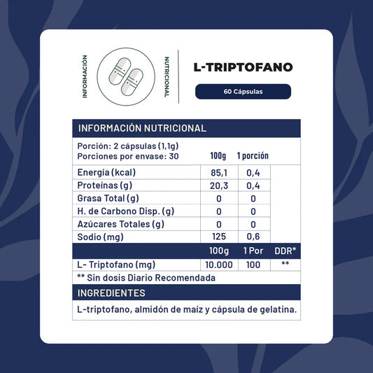 L-Triptófano 100 Mg 60 capsulas - Karún Life