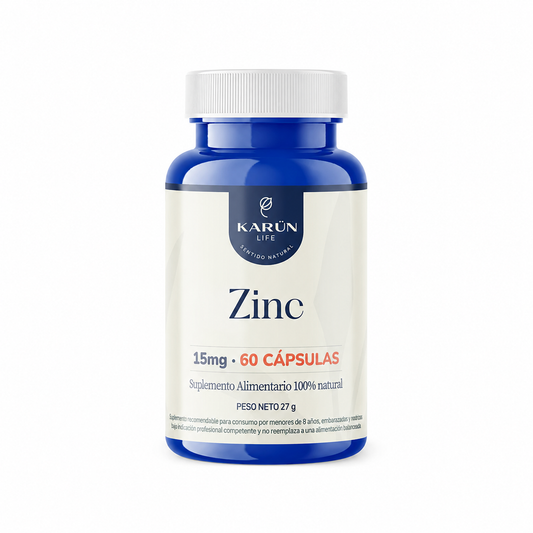 Zinc 60 Cápsulas 15mg - Karún Life