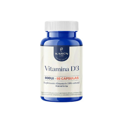 Vitamina D3 800 UI 60 Cápsulas - Karün Life