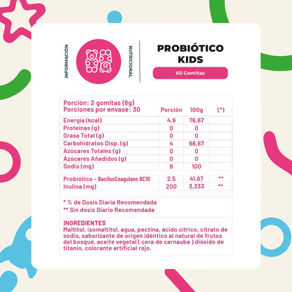 Gomitas Probiótico Kids 60 Unidades - Karún Linfe
