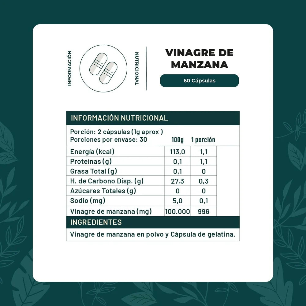 Vinagre de manzana 60 cápsulas - Karün Life