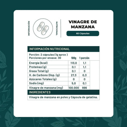 Vinagre de manzana 60 cápsulas - Karün Life
