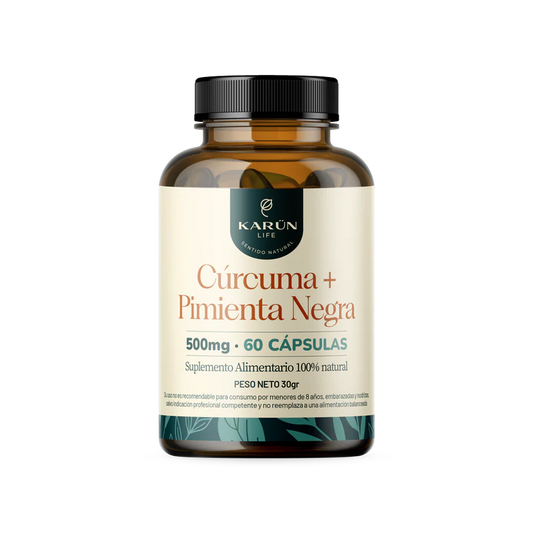 Curcuma + Pimienta 60 Cápsulas 500 Mg - Karün Life