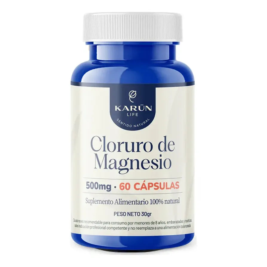 Cloruro De Magnesio 500 Mg 60 Capsulas - Karún Life