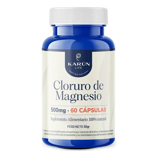 Cloruro De Magnesio 500 Mg 60 Capsulas - Karún Life