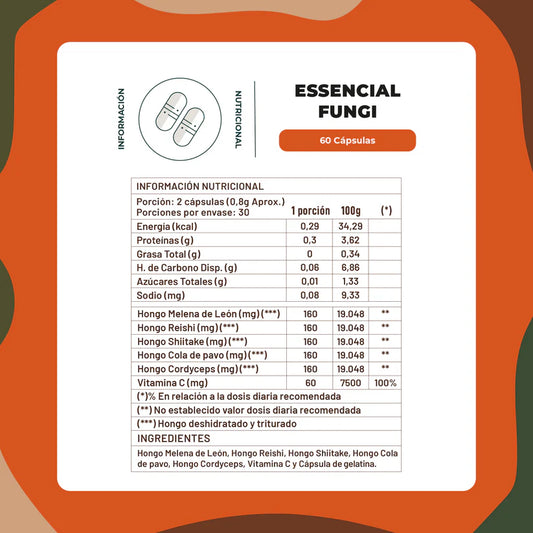 Essencial Fungi Defensa Inmunológica 60 Capsulas - Karún Life