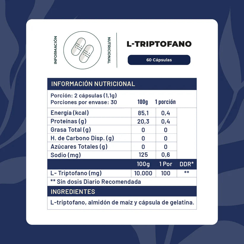 L-Triptófano 100 Mg 60 capsulas - Karún Life