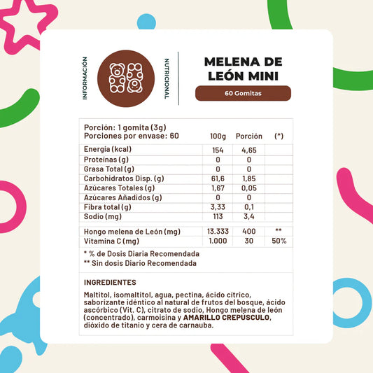 Hongo Melena de León Mini 60 Gomitas - Karun life