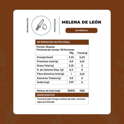 Concentrado Melena de León 30 Ml - Karún Life