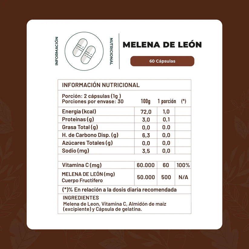 Melena de León Hongo - 60 Capsulas - Karún Life