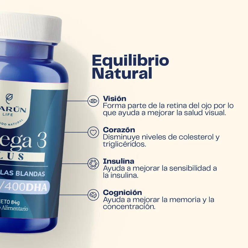 Omega 3 Plus 800 EPA y 400 DHA 60 Cápsulas - Karún Life