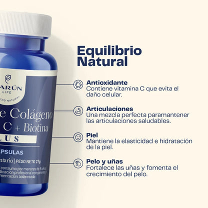 Péptidos de Colágeno + Biotina +Vitamina C Plus 60 cap - Karún Life