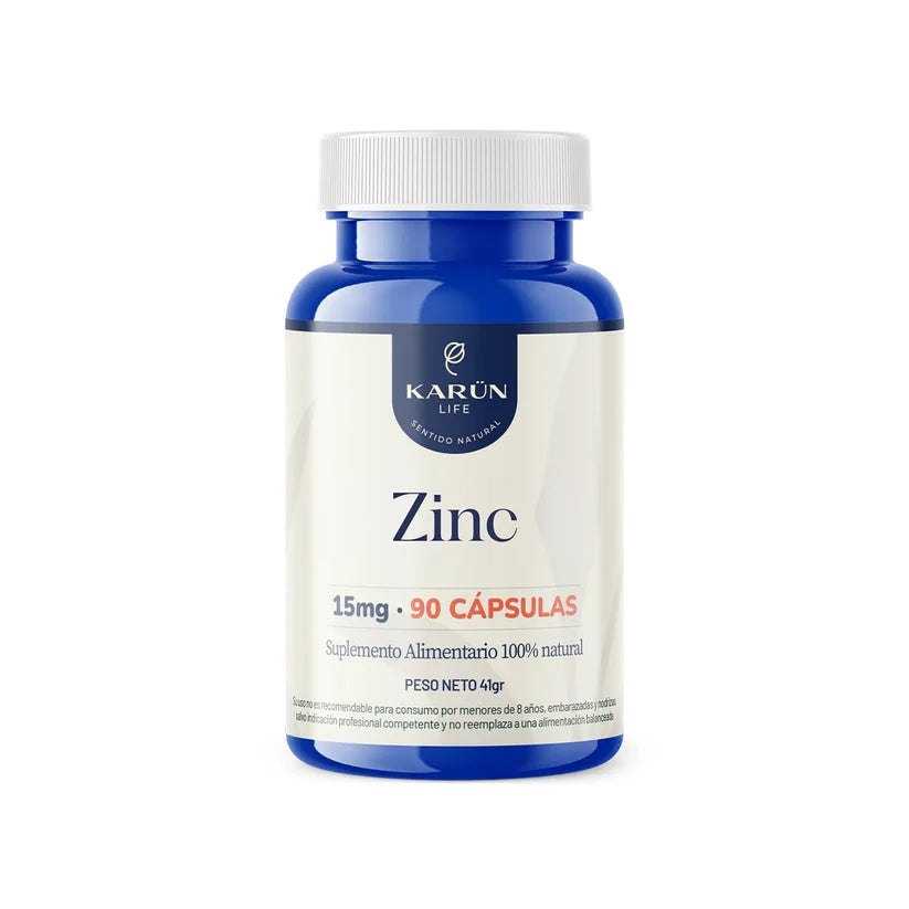 Zinc 90 Cápsulas 15mg - Karún Life