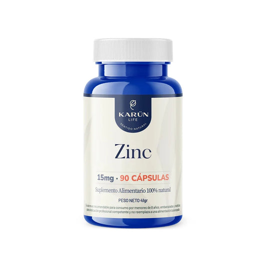 Zinc 90 Cápsulas 15mg - Karún Life