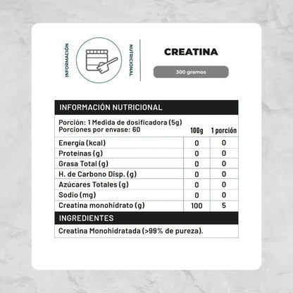 Creatina Monohidratada Pura en Polvo 300 gramos - Karün Life