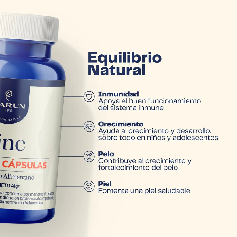 Zinc 90 Cápsulas 15mg - Karún Life