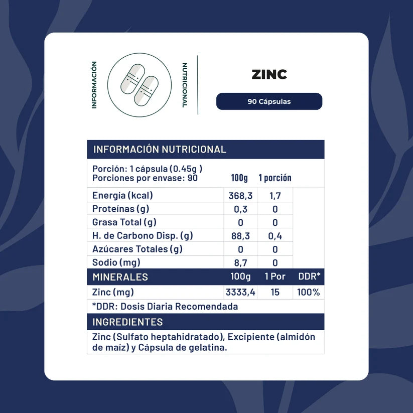 Zinc 90 Cápsulas 15mg - Karún Life